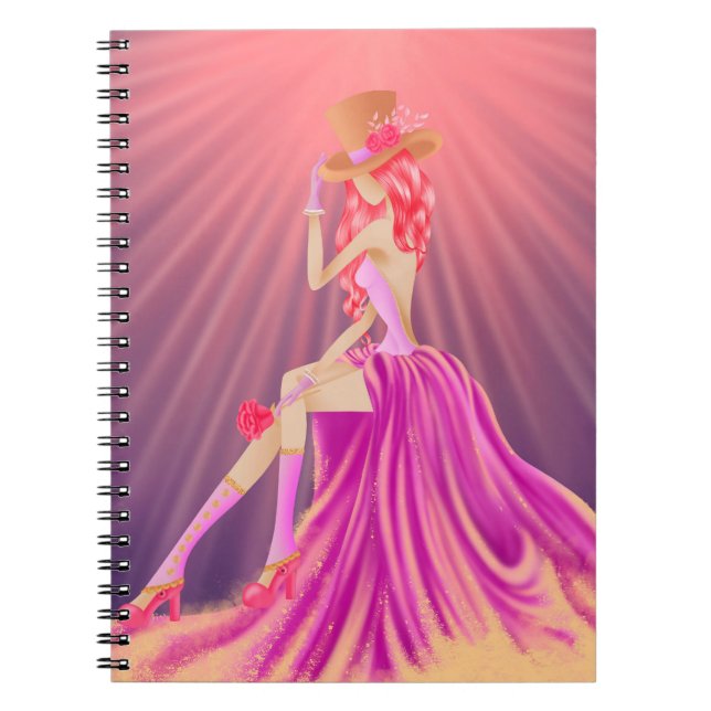 Caderno Espiral Baile de formatura Steampunk Glamor Queen (Frente)