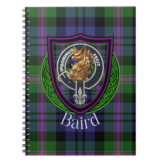 Caderno Espiral Baird Scottish Clan Tartan & Crest (Frente)