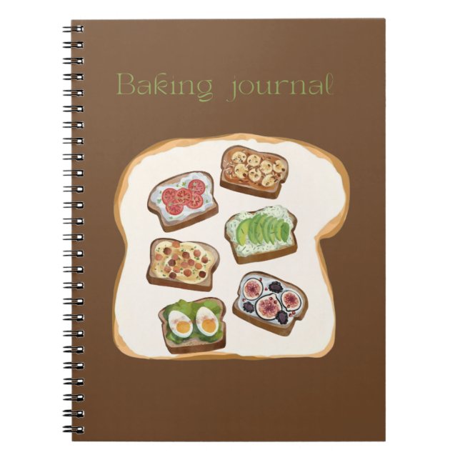 Caderno Espiral Baking Journal for Recipes and Baking Notes (Frente)