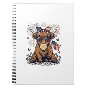Caderno Espiral Bala de Goma Patriótica Vaca das Terras Altas Xilo