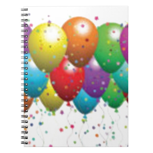 Caderno Espiral balão_aniversário_cartão_personalizar-r11e61ed9b90 (Frente)