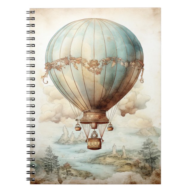 Caderno Espiral Balão de Ar Quente Steampunk (2) (Frente)