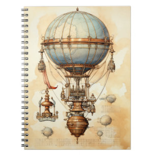 Caderno Espiral Balão de Ar Quente Steampunk (3)