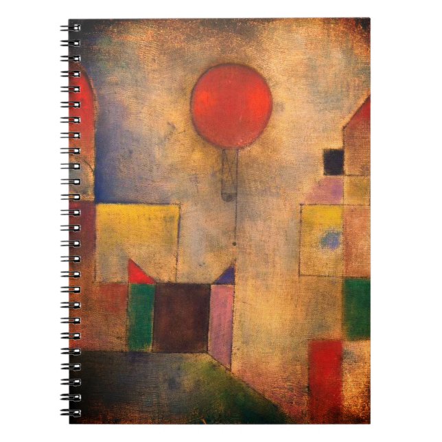 Caderno Espiral Balão Vermelho por Paul Klee (Frente)
