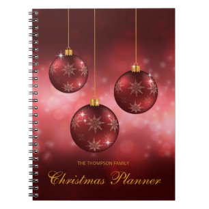 Caderno Espiral Balas de Natal Festivas Vermelhas com Texto Person