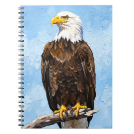 Caderno Espiral Bald Eagle Art Notebook |American Wildlife Journal
