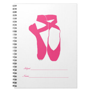 Caderno Espiral Balé Ponteiro de Equipe Rosa Neon