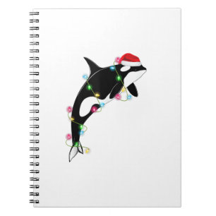 Caderno Espiral Baleia Assassina de Orca Engraçada Santa Hábito Ma