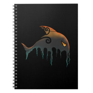 Caderno Espiral baleia assassina Halloween