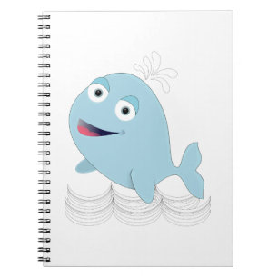 Caderno Espiral Baleia Azul