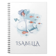 Baleia e Peixes Personalizados Aquarela Caprichosa