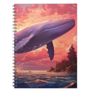 Caderno Espiral Baleia no céu pastel