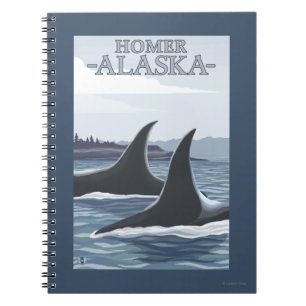 Caderno Espiral Baleias #1 da orca - local, Alaska