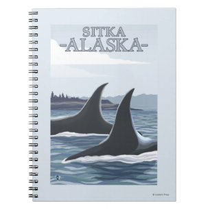 Caderno Espiral Baleias #1 da orca - Sitka, Alaska
