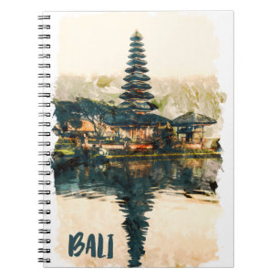 Caderno Espiral Bali Indonesia Asia Ulun Danu Beratan Viagem