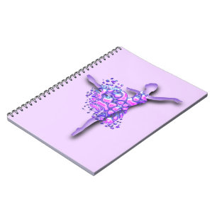 Caderno Espiral Ballerina Art Purple Dance - Desenho de Dançarino