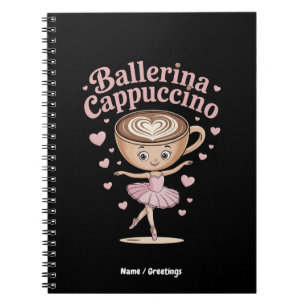 Caderno Espiral Ballerina Cappuccina Italiana Meme Engraçado de Ro