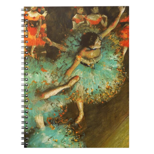 Caderno Espiral Ballerina Dance Green Dancer Edger Degas Painting (Frente)