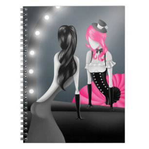 Caderno Espiral Ballerina Excêntrica & reflexão de dançarina rosa