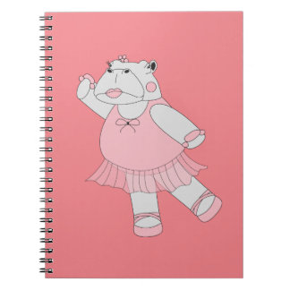 Caderno Espiral Ballerina Hipopótamo Pêssego illusima