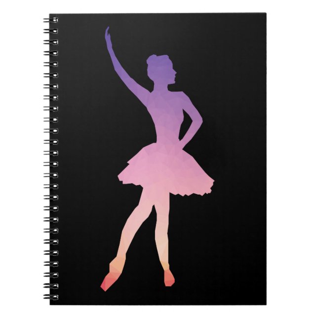 Caderno Espiral Ballerina na design geométrica moderna (Frente)
