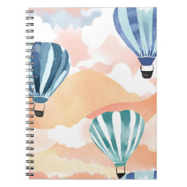 Caderno Espiral Balões de Ar Quente | Aquarela Pastel