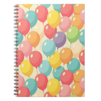 Caderno Espiral Balões de festa em cores diferentes