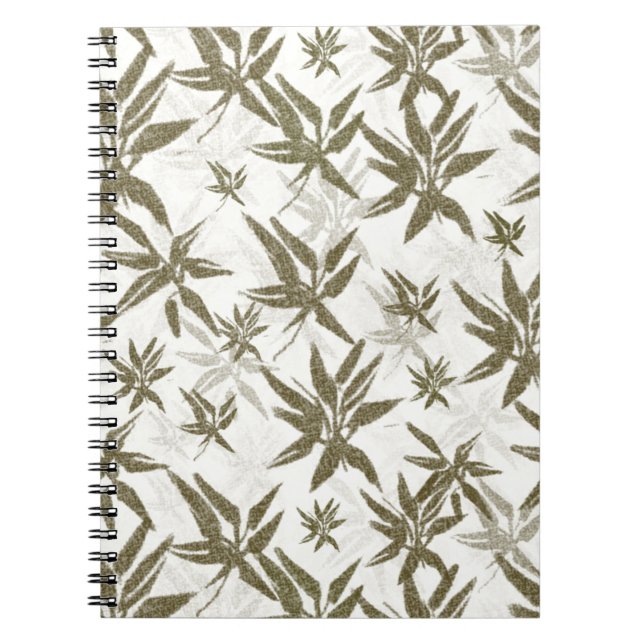 Caderno Espiral Bambu em White Sheers - padrão de superfície unifo (Frente)