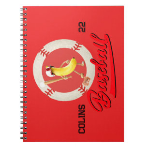 Caderno Espiral Banana Slugger Camisa de Beisebol Engraçada com Gr