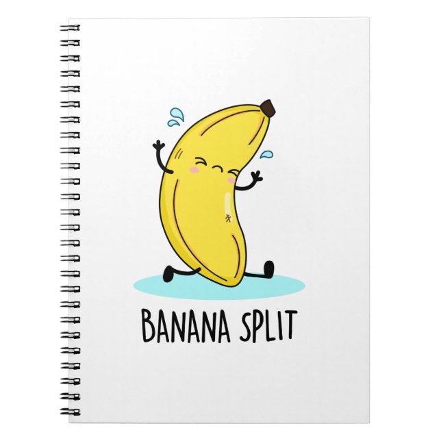 Caderno Espiral Banana Split Funny Dançando Banana Pun (Frente)