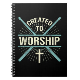 Caderno Espiral Banda de Adoração Cristã Criada Para Adorar Bateri