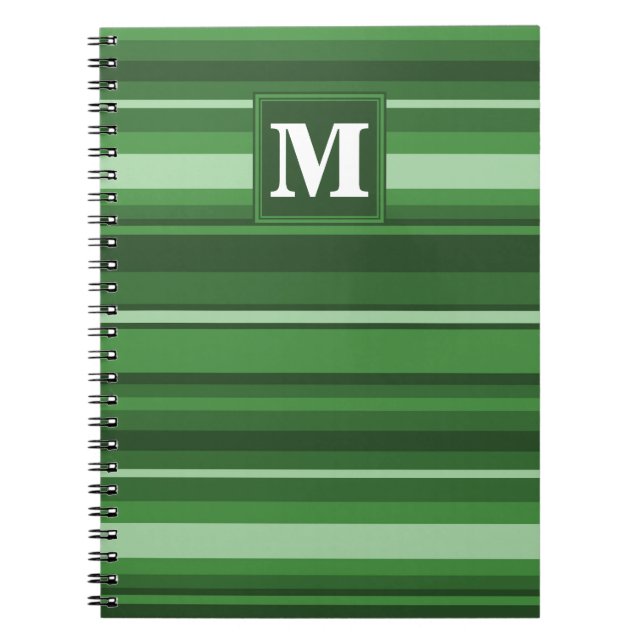 Caderno Espiral Banda verde monograma (Frente)