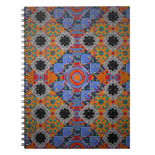 Caderno Espiral Bandanna shawl, tecido de design de toalha de mesa (Frente)