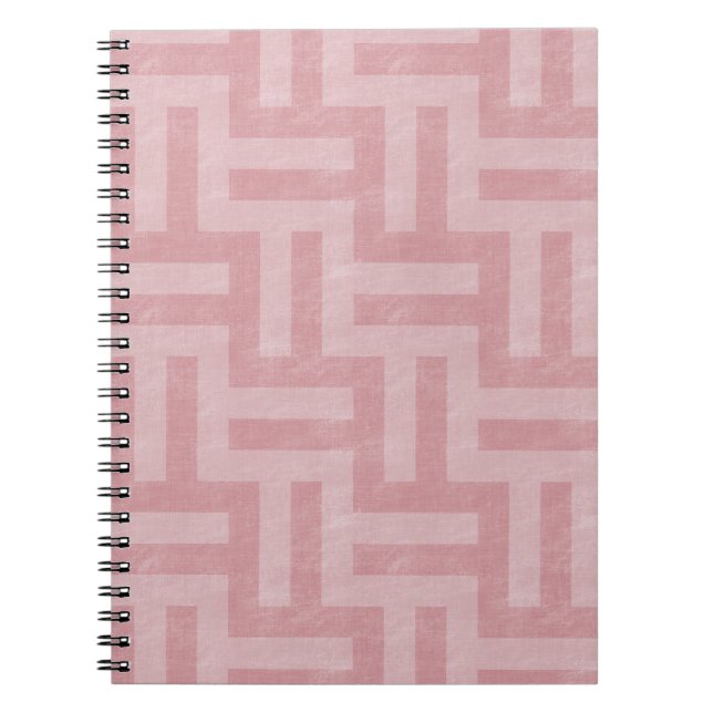 Caderno Espiral Bandas Abstrato cor-de-rosa (Frente)