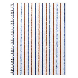 Caderno Espiral Bandas azuis castanhas e Marinhos com linhas irreg