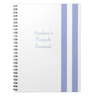 Caderno Espiral Bandas Azuis Francesas
