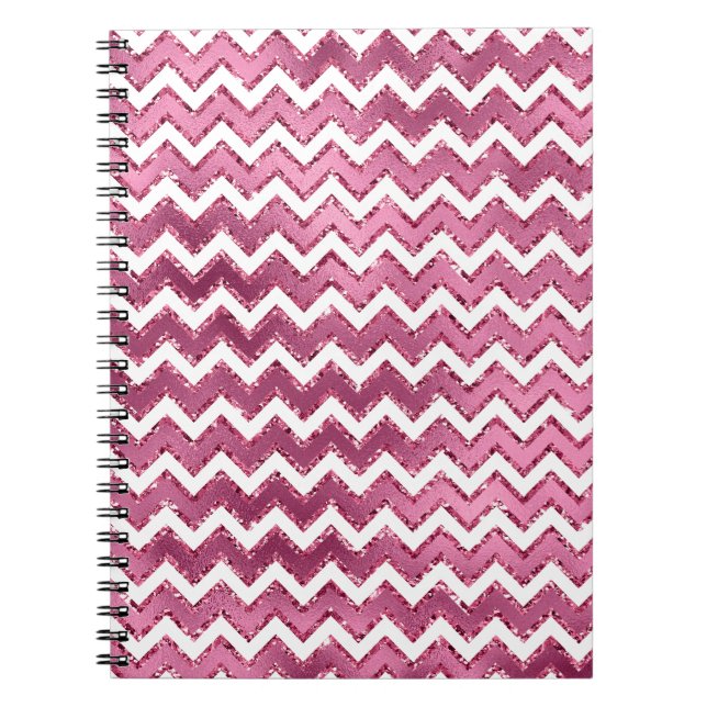 Caderno Espiral Bandas brancas cor-de-rosa-claro (Frente)