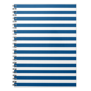 Caderno Espiral Bandas brancas e azuis