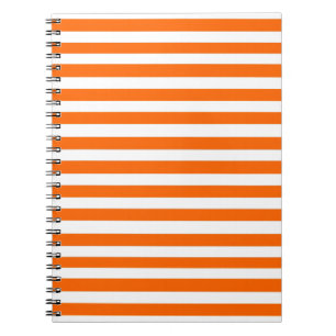 Caderno Espiral Bandas brancas e laranja