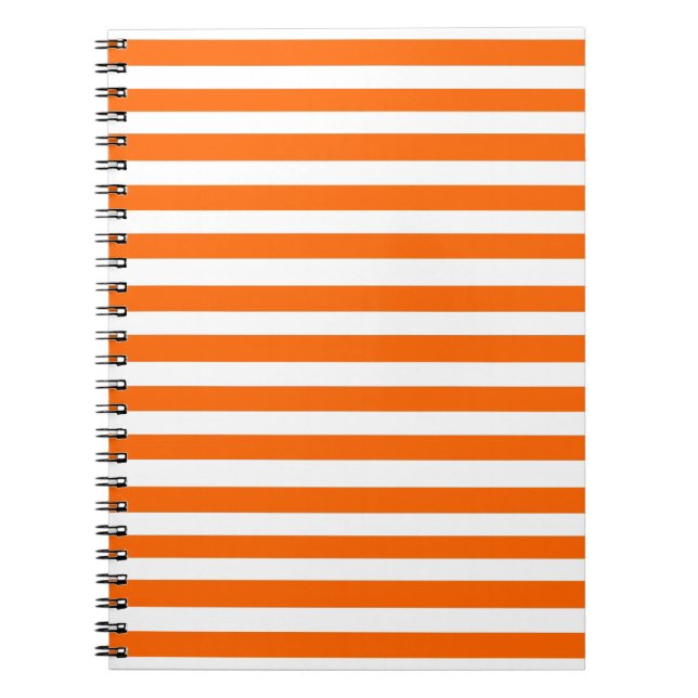 Caderno Espiral Bandas brancas e laranja (Frente)
