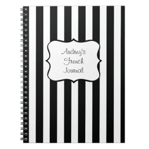 Caderno Espiral Bandas brancas e pretas