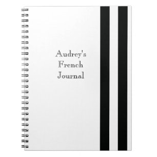 Caderno Espiral Bandas brancas e pretas