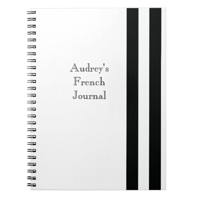Caderno Espiral Bandas brancas e pretas (Frente)