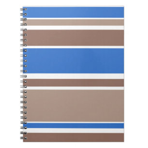 Caderno Espiral Bandas castanhas e azuis