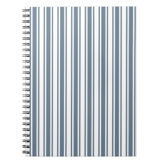 Caderno Espiral Bandas de cinza azul e doces brancos (Frente)