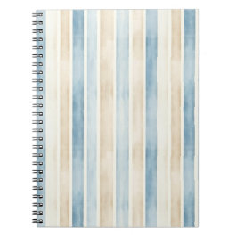 Caderno Espiral Bandas de Creme Azul de Praia