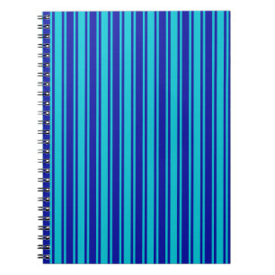 Caderno Espiral Bandas de doces azuis e turquesas