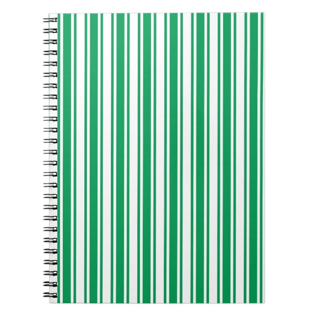 Caderno Espiral Bandas de doces brancas e verdes (Frente)