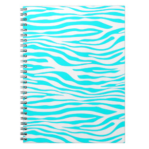 Caderno Espiral Bandas de Zebra Azul e Branca