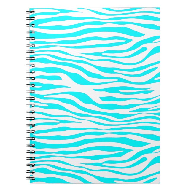 Caderno Espiral Bandas de Zebra Azul e Branca (Frente)